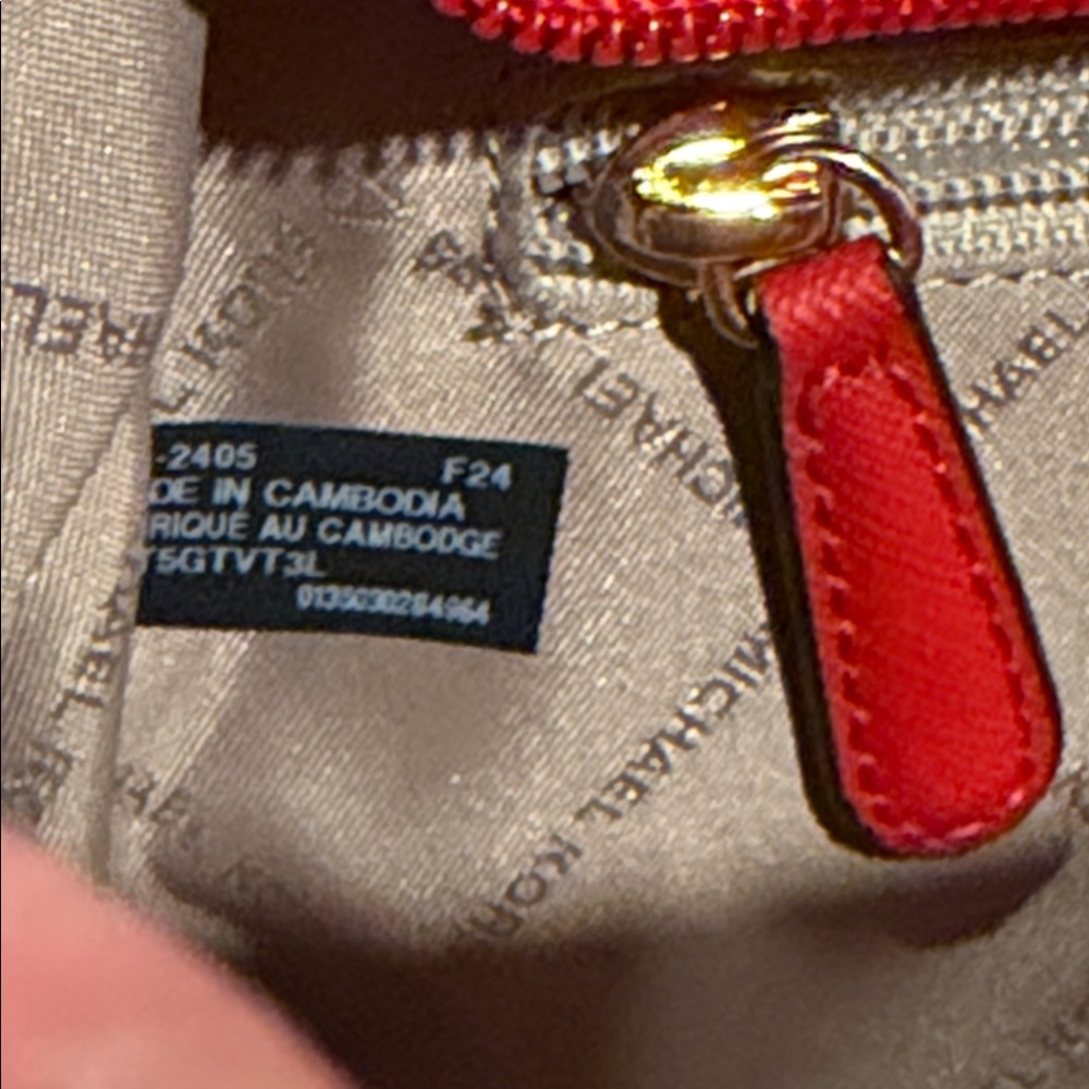 NOT 4 SALE! Michael Kors Jet Set Travel Red Leather Chain Shoulder Bag Large - Picture 14 of 15